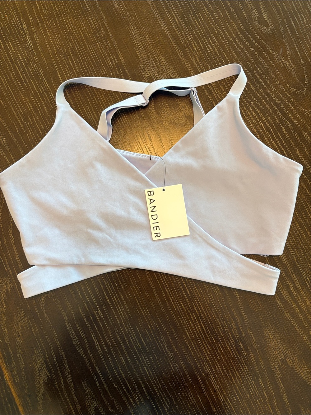 Bandier NWT Size Large Lavender Wrap Sports Bra Le Ore by Bandier